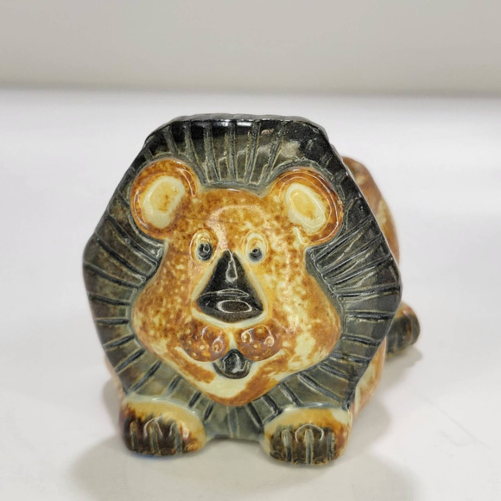 Lion figurine Votive Candle Holder Japan Succulent Planter Vintage 70s